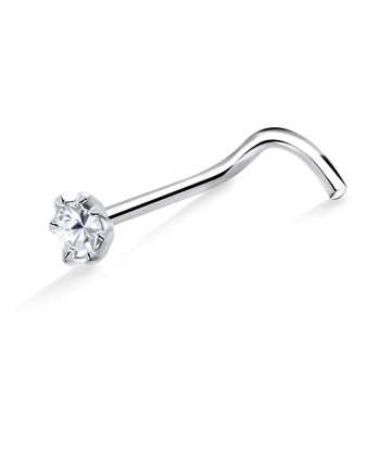 Stone Silver Curved Nose Stud NSKB-653